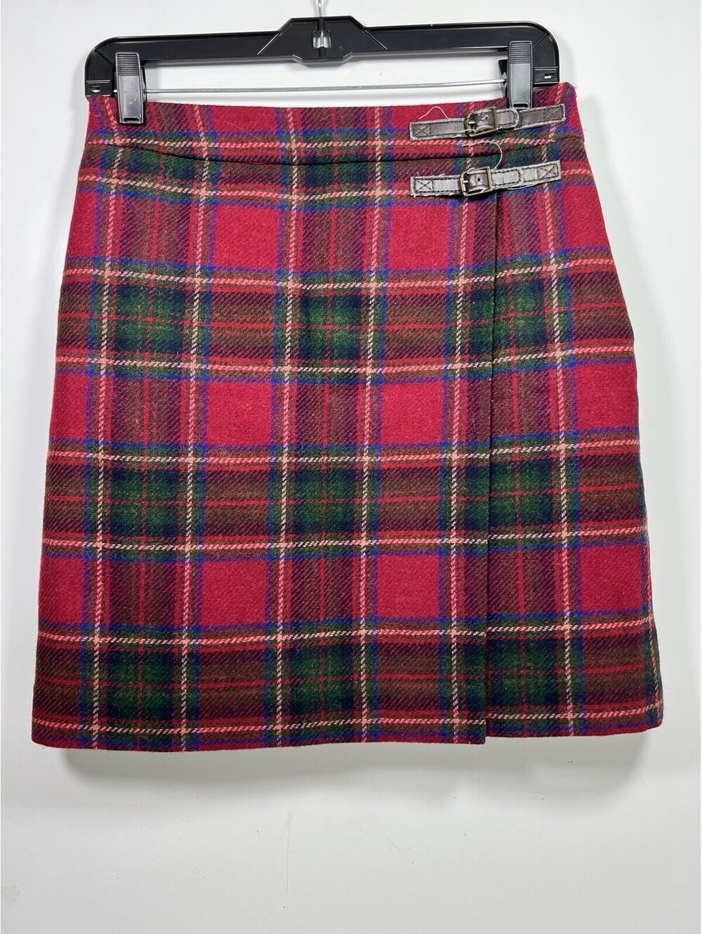 Biden British Tweed By Moon Wrap Kilt Tartan Plaid Skirt Sz 6R Preppy Schoolgirl